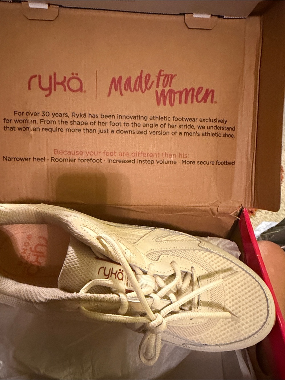 Ryka Women's Cream Lace-Up Athletic Walking Shoes
